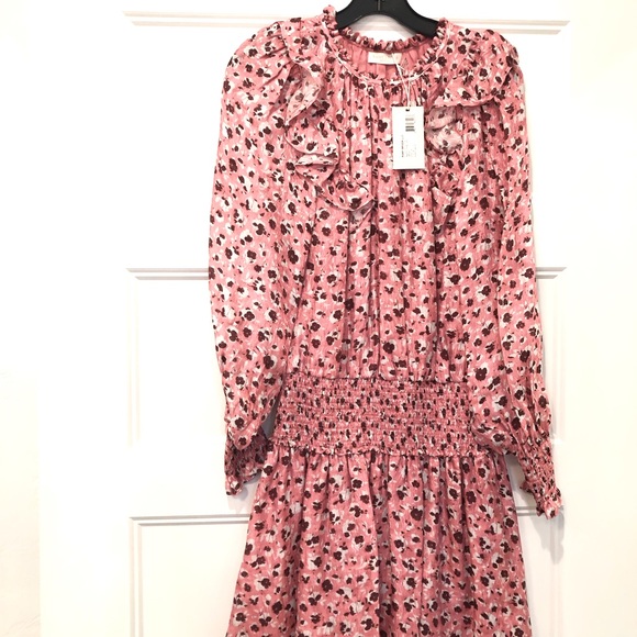Ramy Brook Penelope Ruffle Dress Pink Floral size Medium - Picture 4 of 12